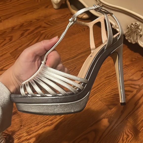 Fendi silver heels, used. Scuffs over heels. See pictures. - Picture 5 of 6